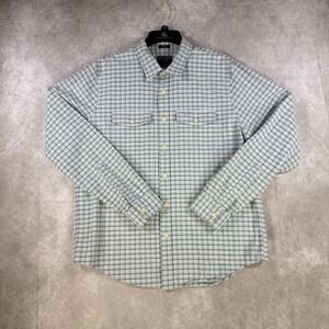 Abercrombie Fitch Shirt Men XXL Slim Blue Green Plaid Button Up Y2K Casual